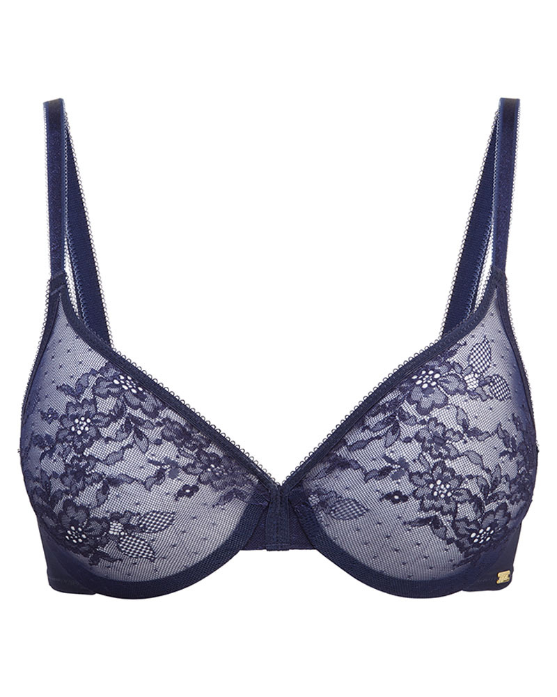 Glossies Lace Sheer Moulded Bra 13001-Black – The Full Cup