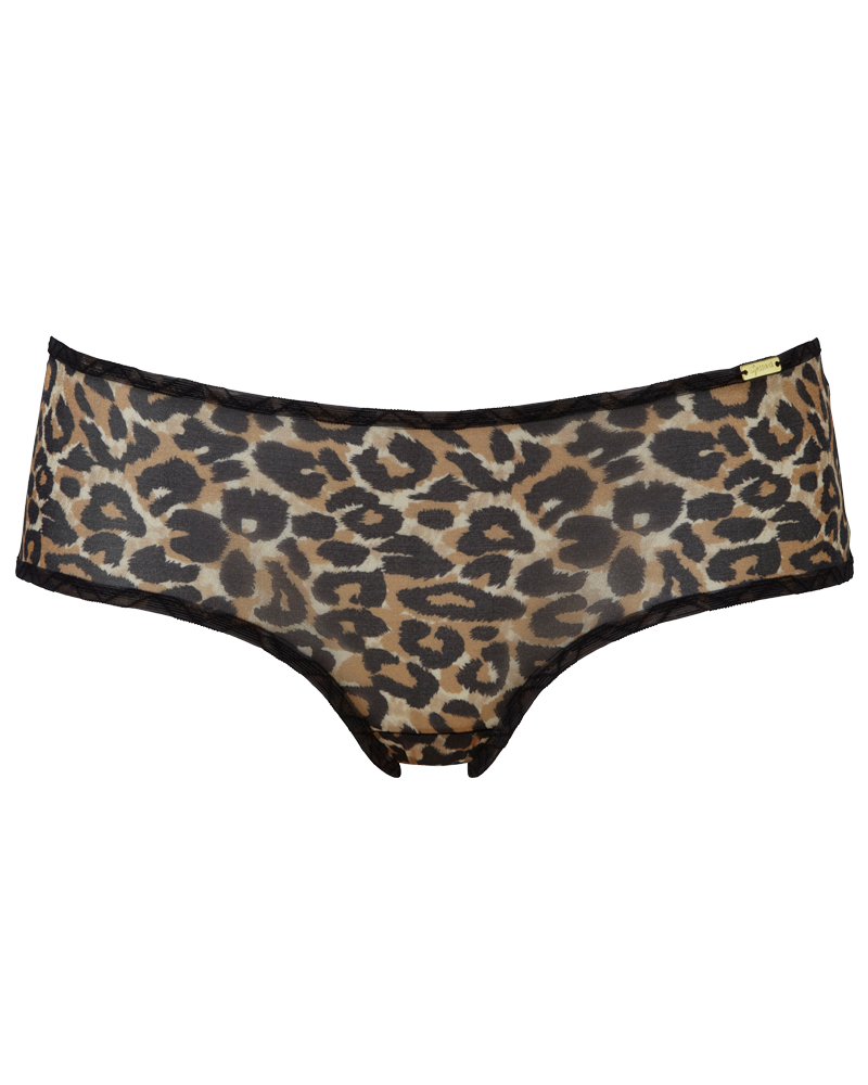 Gossard 13101 Glossies Leopard Animal Print Brown Underwired Sheer Bra 30D