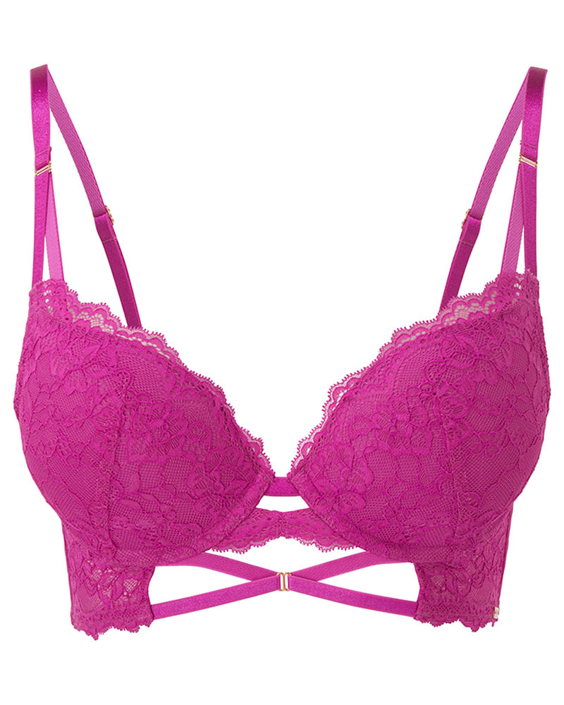 Gossard Glossies Lace Padded Plunge Bra - Belle Lingerie