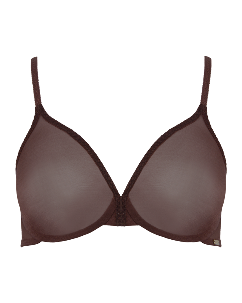 Non Padded Glossies, Moulded Bra - Brown
