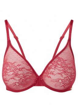 Glossies Sheer Moulded Bra - Chilli Red 