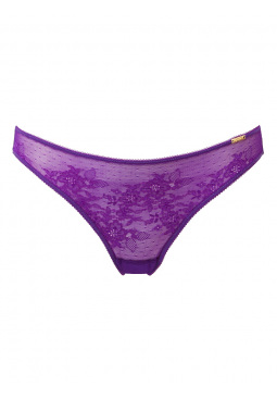Women's Gossard 13006 Glossies Lace Sheer Thong (Primrose XL)