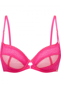 Victoria's Secret longline 32D,32DD BRA SET S strappy Thong black pink ROSE  mesh