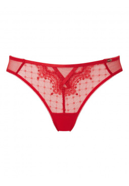 Gorteks Scarlet/Sz women's knickers shorts transparent lace sheer - made in  EU, White