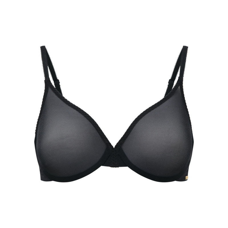 Glossies Lace Sheer Moulded Bra 13001-Black – The Full Cup